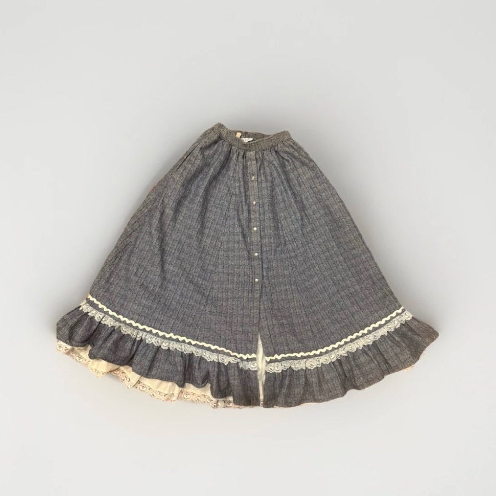 Rockmount Ranch Wear Pearl Snap Layered Jean Skirt
